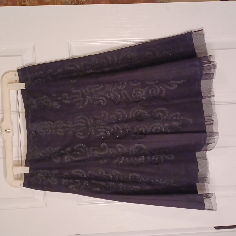New with tag Beautiful black embellished "Stiletto" A-line skirt, size 8